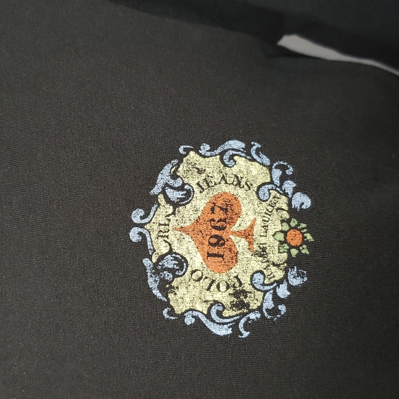 NWOT Polo Jeans by Ralph Lauren Black Cotton Long Sleeve Rock Royalty T-shirt M - Picture 3 of 9